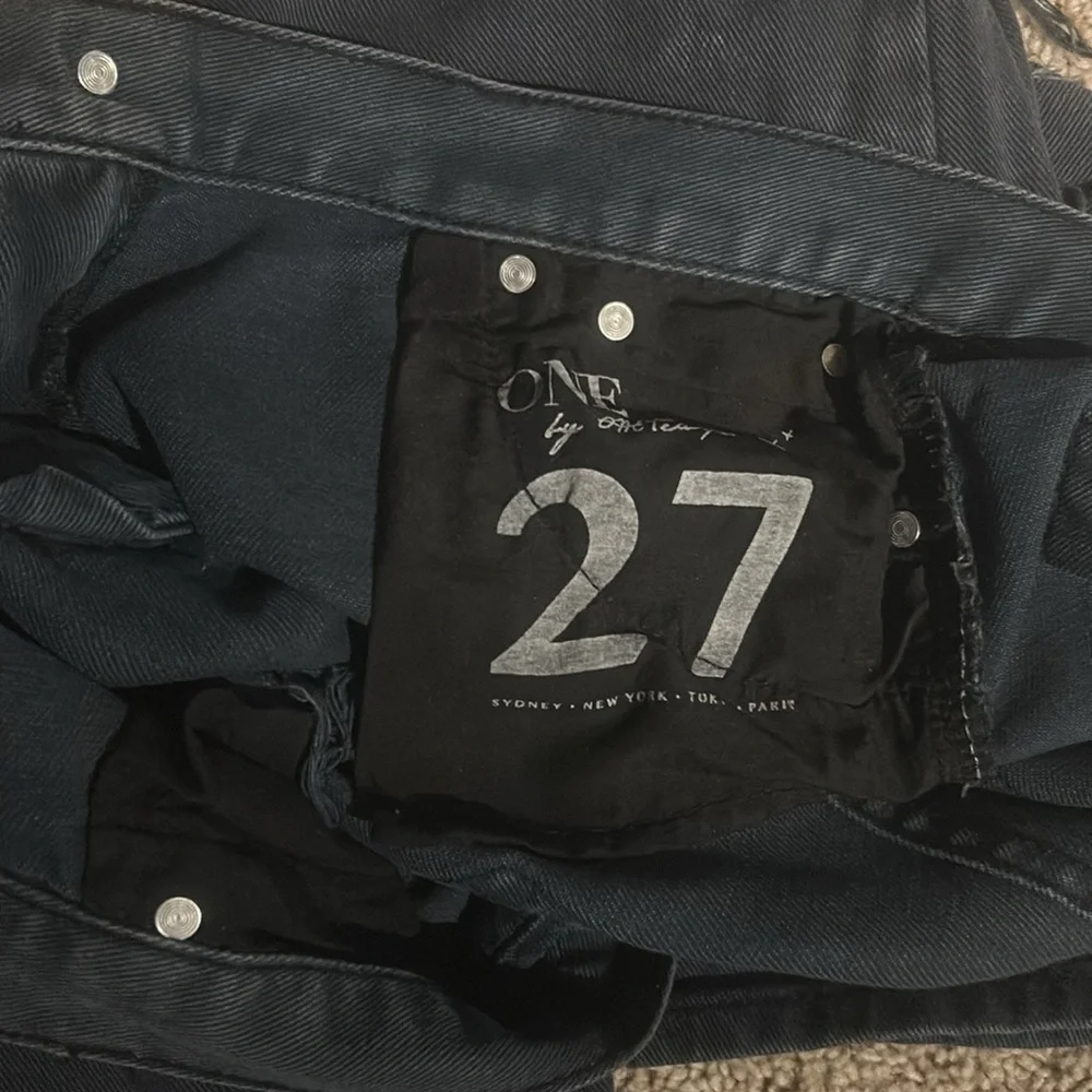 One Teaspoon One Awesome Baggies destroyed faded black denim jeans - Picture 8 of 8